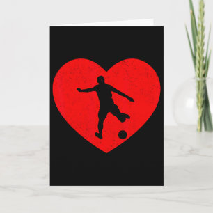 Soccer Valentine Heart Shape Soccer Lovers  Card