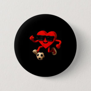 Soccer Valentines Day Cute Funny Heart Boys Girls 6 Cm Round Badge