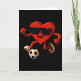 Soccer Valentines Day Cute Funny Heart Boys Girls  Card