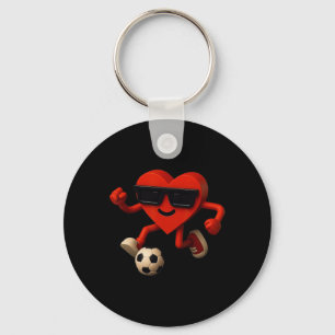 Soccer Valentines Day Cute Funny Heart Boys Girls Key Ring