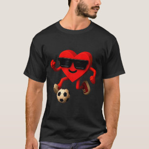 Soccer Valentines Day Cute Funny Heart Boys Girls T-Shirt