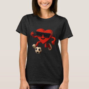 Soccer Valentines Day Cute Funny Heart Boys Girls T-Shirt