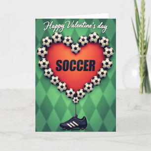 Soccer Valentines Day Heart Card
