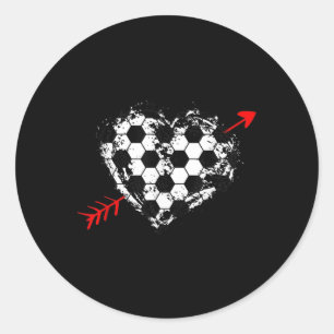 Soccer Valentines Day Soccer Ll Cupid &#; S Arrow Classic Round Sticker