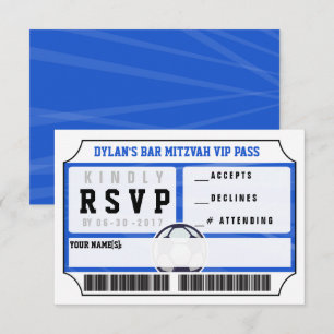 SOCCER VIP REPLY CARD Bar Bat Mitzvah Invitation