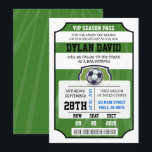SOCCER VIP TICKET Bar Bat Mitzvah Invitation<br><div class="desc">Did you know you can make this invite ANY colour you want by simply changing the background colour! 
Email me requests at marlalove@hotmail.com</div>