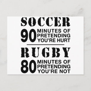 Soccer Vs Rubgy Postcard