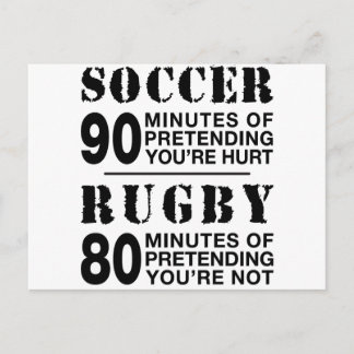 Soccer Vs Rubgy Postcard