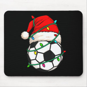 Soccer With Santa Hat Funny Christmas Xmas Gift  Mouse Pad