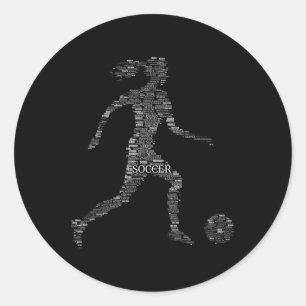 Soccer Women Girl Graphic Classic Round Sticker