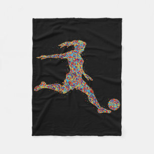 Soccer Women Girl Player Fleece Blanket