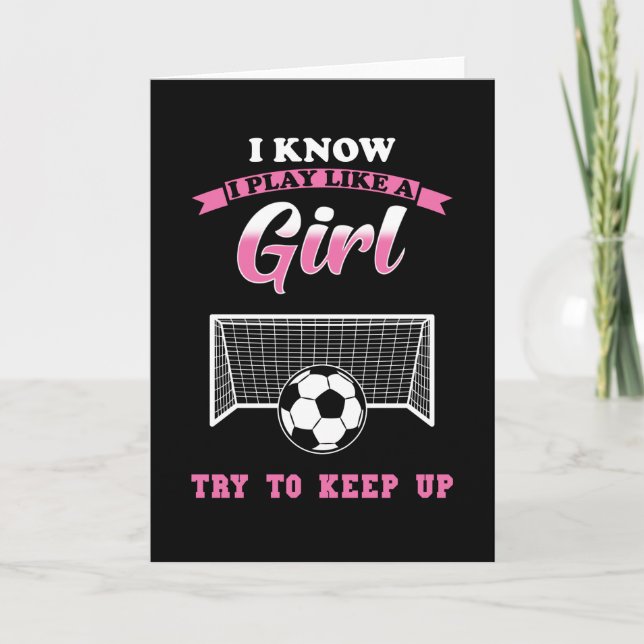 Soccer Women Soccer Girl Card (Front)