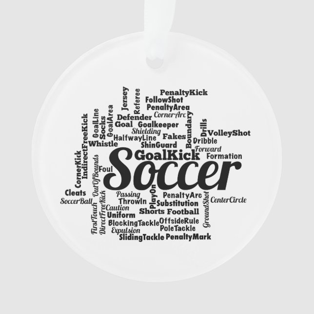 Soccer Word Cloud Ornament (Front)