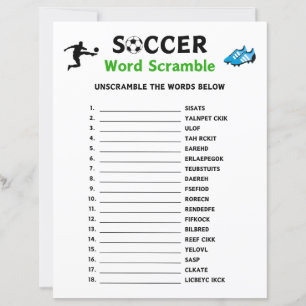 Soccer Word Scramble Game