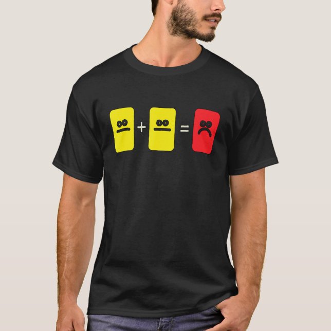Soccer Yellow Red Card Referee Funny Sports T-Shirt (Front)