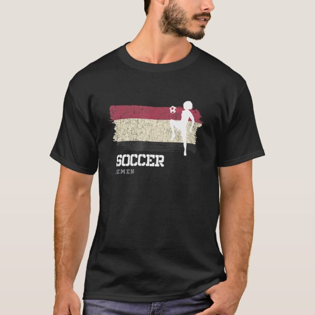 Soccer Yemen Flag Football Womens Soccer Girls   T-Shirt (Front)