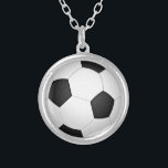 Soccerball Silver Plated Necklace - Football<br><div class="desc">Football Soccerball</div>