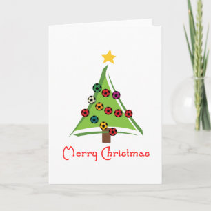 SoccerChickChristmasTree Holiday Card