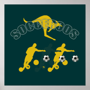 Socceroos soccer players Bend it Kangaroo gifts Poster