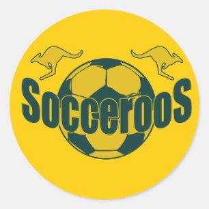 Socceroos world soccer Roos logo gifts Classic Round Sticker