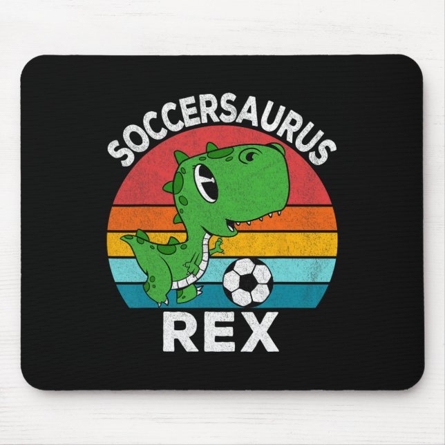 Soccersaurus Rex Soccer Dinosaur For Boys Kids  Mouse Pad (Front)