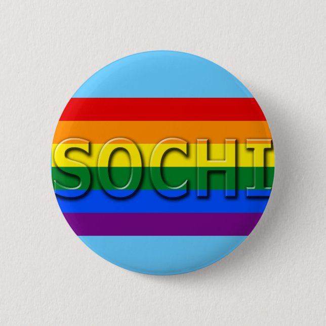 SOCHI Gay Pride Flag 6 Cm Round Badge (Front)