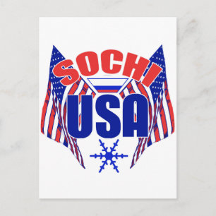 Sochi USA snowflake Postcard