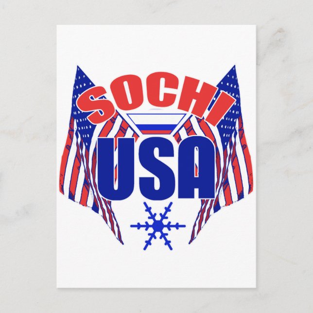 Sochi USA snowflake Postcard (Front)