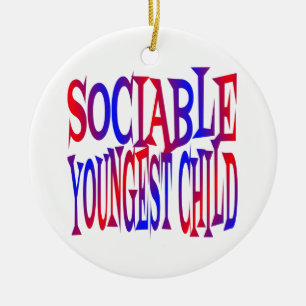 Sociable Youngest Child Ceramic Tree Decoration
