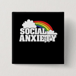 Social Anxiety 15 Cm Square Badge