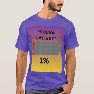 Social Battery 1 Percent Low Funny Introvert Graph T-Shirt