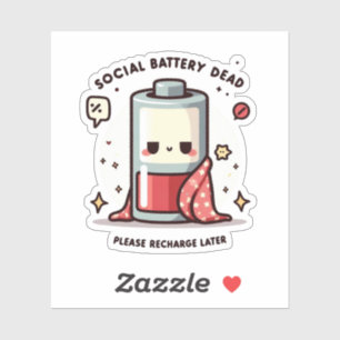 Social Battery Dead – Funny Mental Health Vinyl