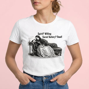 Social Battery Dead Funny Victorian Meme Tri-Blend Shirt
