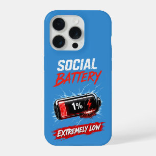Social Battery Extremely Low – Funny Introvert  iPhone 15 Pro Case