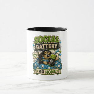 Social Battery Go Home Personalised Funny Mug