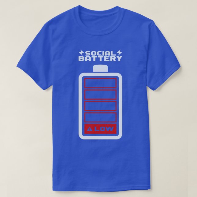 Social Battery LOW by Tobe Fonseca T-Shirt (Design Front)