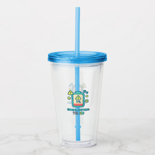 Social Battery Low Funny Introvert Design Acrylic Tumbler