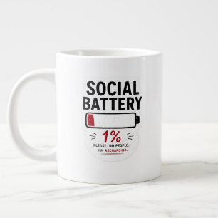 Social Battery Low Speciality Mug   Funny Introver