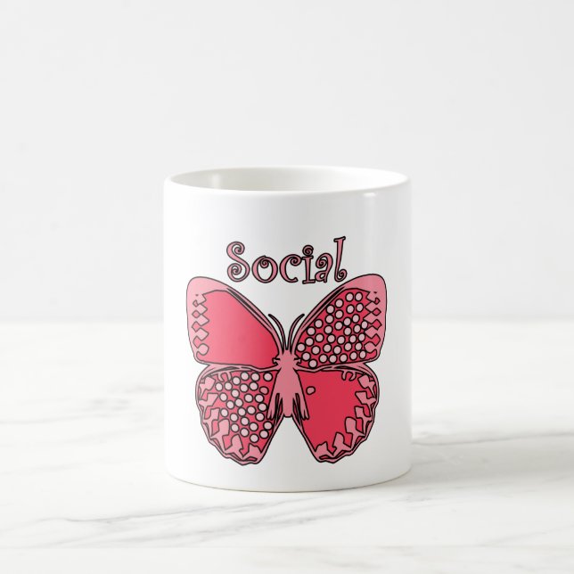 Social Butterfly Coffee Mug (Center)
