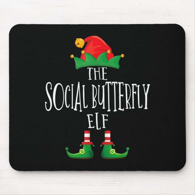 Social Butterfly Elf Shirt Family Matching Group C Mouse Pad (Front)
