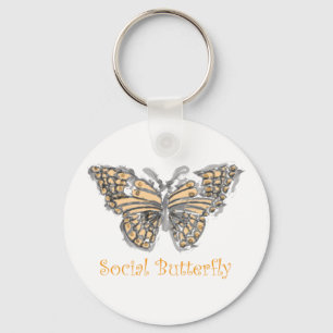 Social Butterfly Key Ring