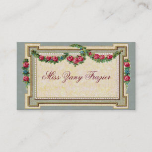 Social Calling Card, Antique Roses
