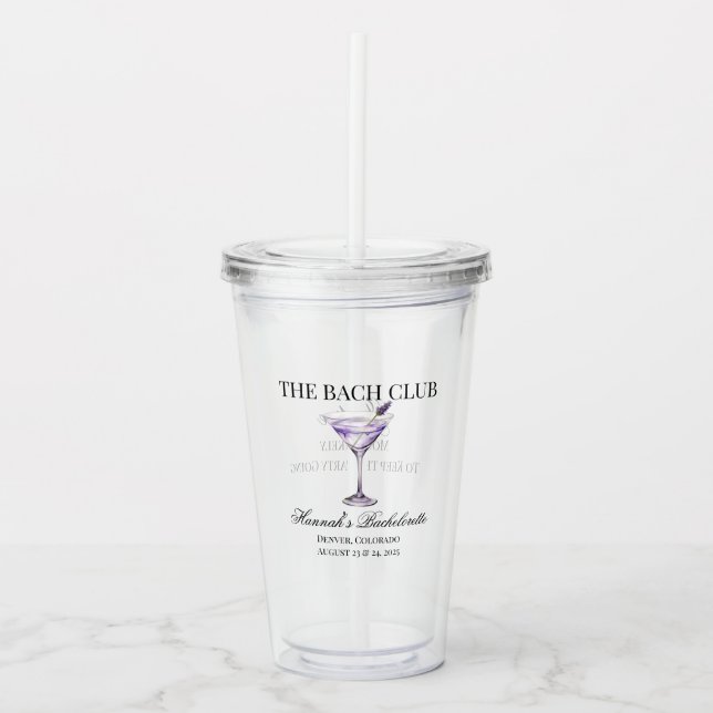 Social Club Lavender Cocktail The Bach Girls Trip Acrylic Tumbler (Front)