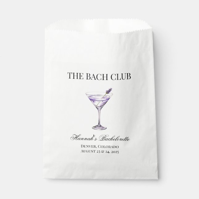 Social Club Lavender Cocktail The Bach Girls Trip Favour Bag (Front)