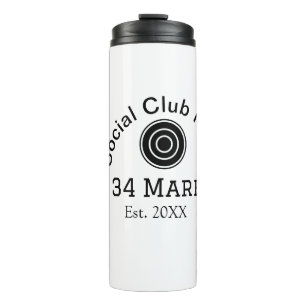 Social club name add team player name date year ma thermal tumbler