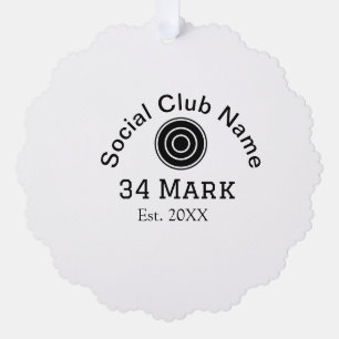 Social club name add team player name date year ma tree decoration card
