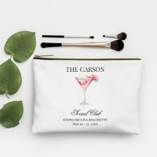 Social Club Pink Cocktail Bridesmaids Make-up Accessory Pouch