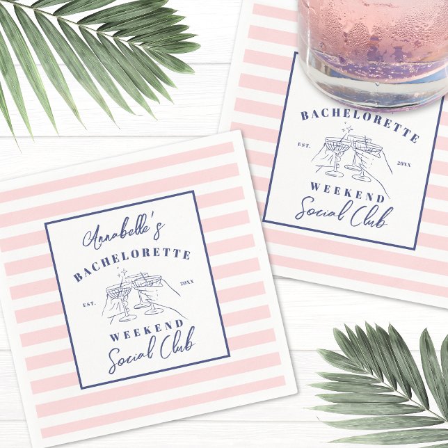 Social Club Preppy Bachelorette Party Napkin (Social Club Preppy Bachelorette Party Napkins)