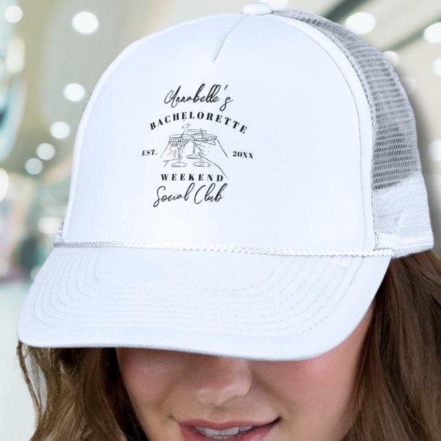 Social Club Vintage Bachelorette Party Trucker Hat (Social Club Vintage Bachelorette Party Trucker Hat )
