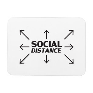 Social Distance modern typography and arrows funny Magnet